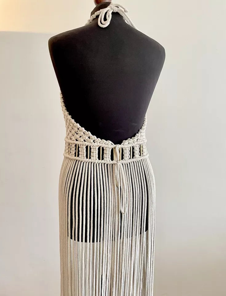 Beautiful Macrame Halter Neck Dress - Leechoo
